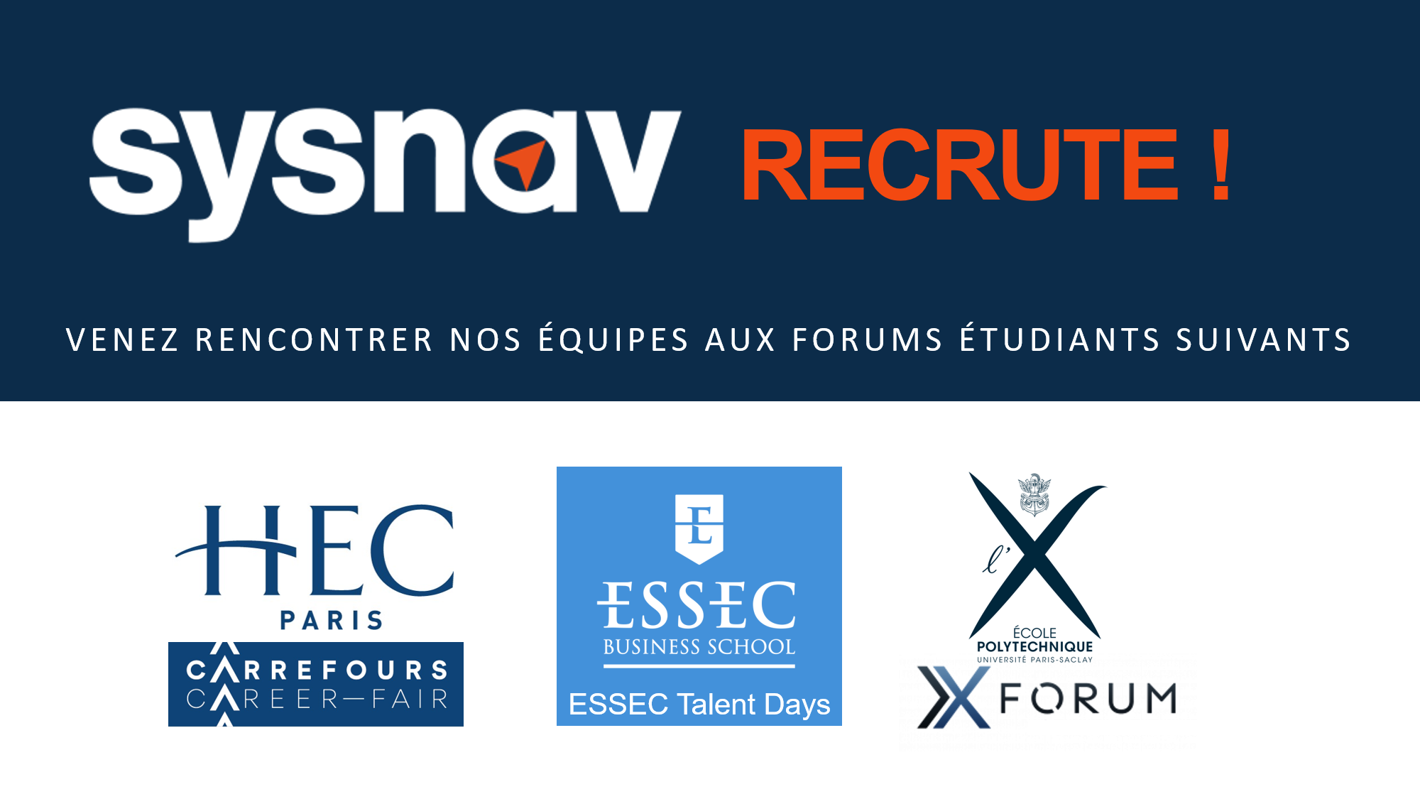 Sysnav recrute venez rencontrer nos équipes aux forums étduaints